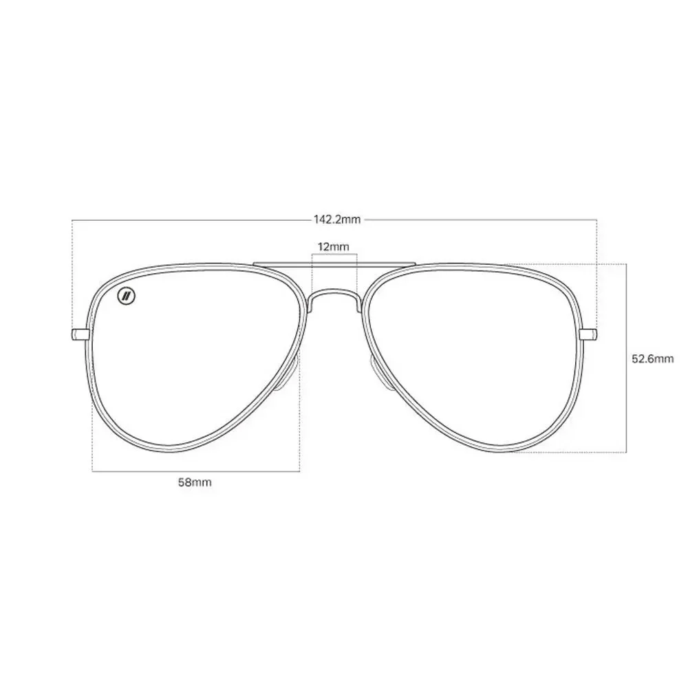 BLENDERS Black Metal Blue Mirror Ombre Lenses Aviators Sunglasses Sunnies Unisex